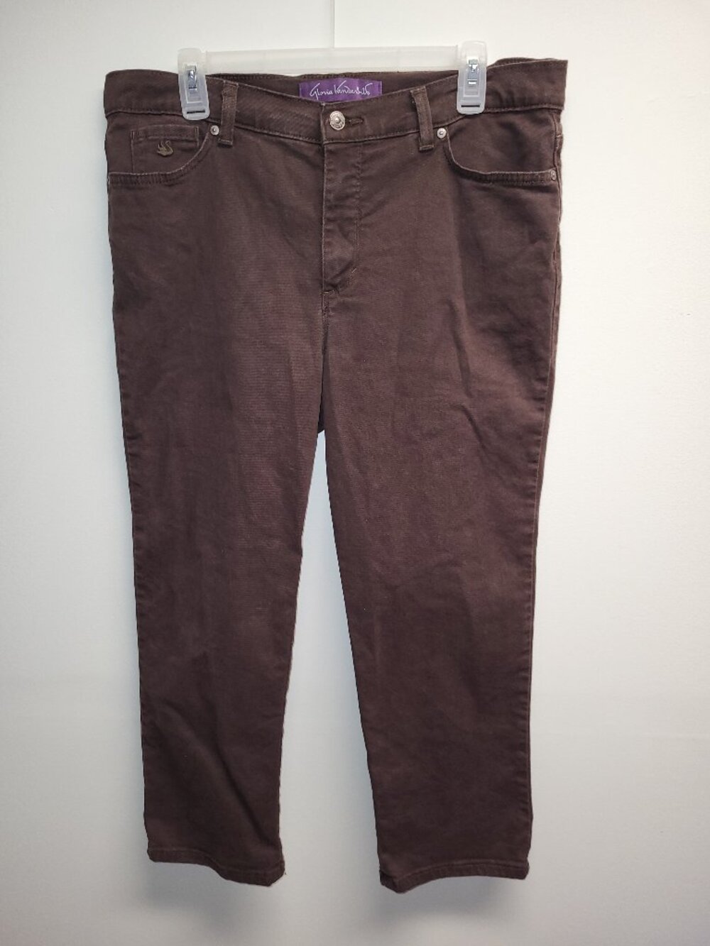 Gloria Vanderbilt Amanda Jeans Women's 16 Short Brown Straight Leg Denim